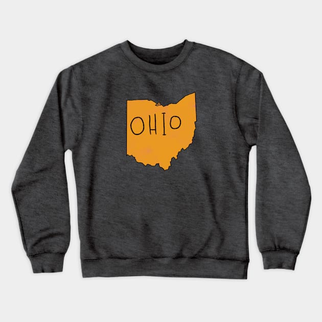 The State of Ohio - Gold Outline Crewneck Sweatshirt by loudestkitten